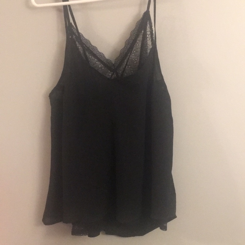 Know one cares lace and sheer tank
